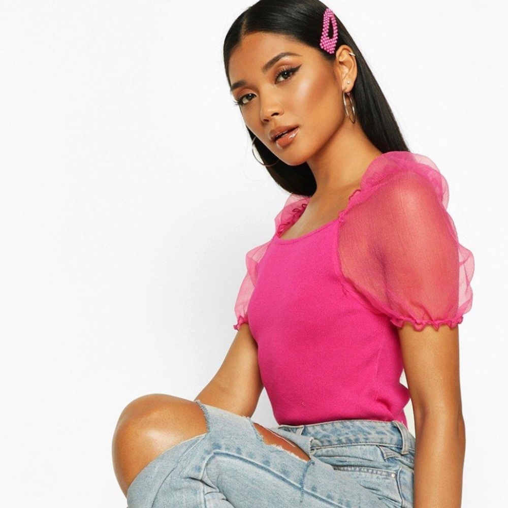 Organza Puff Pink Festival Shirt